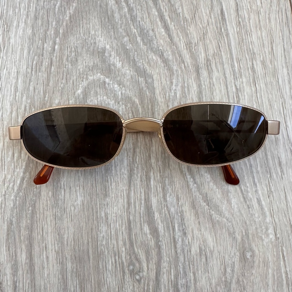 Emporio Armani Gold Frame Sunglasses with Dark Brown Lenses